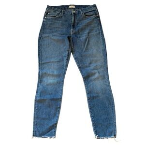 Mother Jeans Size 27 High Waisted Looker Ankle Fray One Smart Cookie Medium Wash